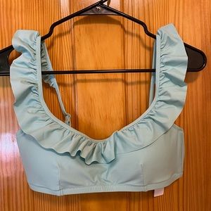 NWT J. Crew Ruffle Bikini Top in pale mint